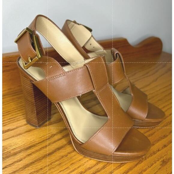 Michael Kors Size 6.5 Brown block heels Dress Pump Formal Casual 4.5 inch heel - Picture 1 of 8